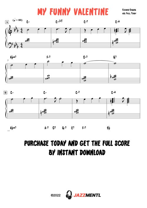 My Funny Valentine PDF Piano Sheet Music