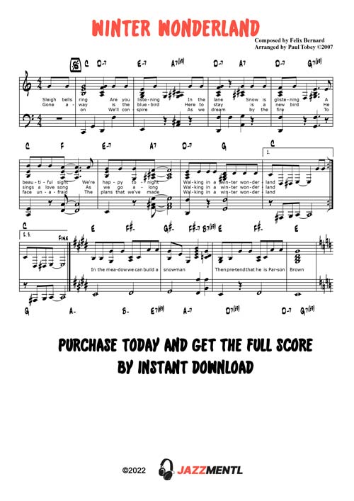 Walking In A Winter Wonderland Piano Sheet Music Jazzmentl