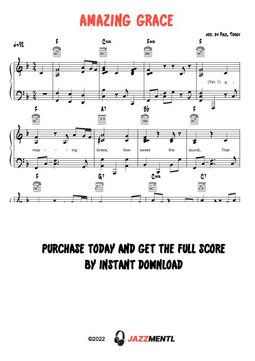 Amazing Grace Sheet Music PDF Piano Guitar