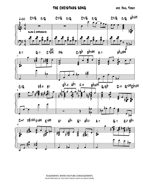 The Christmas Song Jazz Piano Sheet Music