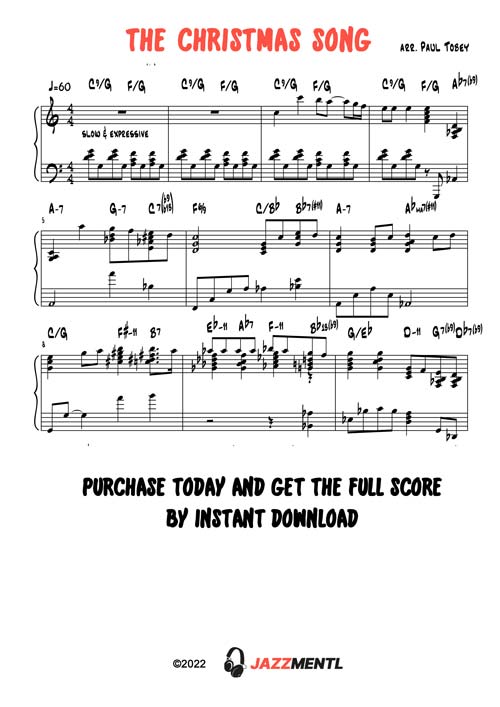 The Christmas Song Jazz Piano Sheet Music PDF MIDI MP3