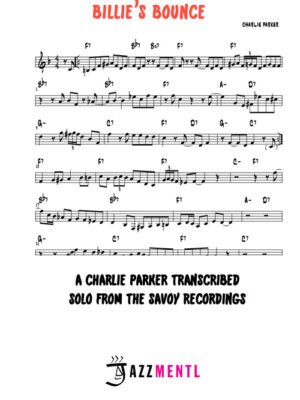 Charlie Parker "Billie’s Bounce" Piano Transcription Sheet Music – F Major