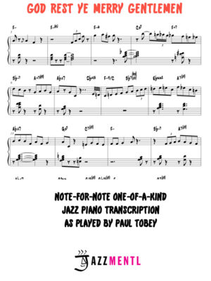 God Rest Ye Merry Gentlemen Solo Jazz Piano Transcription