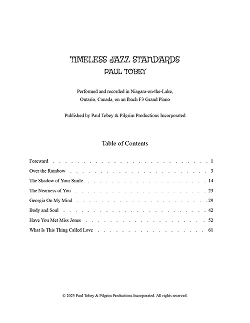 Timeless Jazz Standards (Paul Tobey Transcriptions) Music Book - Image 3