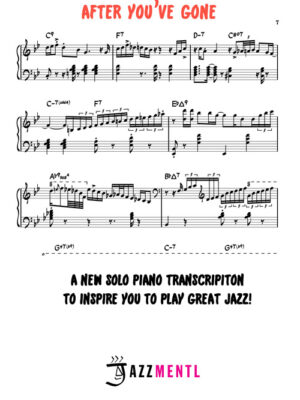 After You've Gone Solo Jazz Piano Transcription (Paul Tobey)