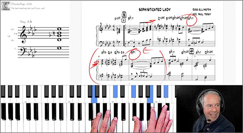 Jazz piano lesson hands on keys