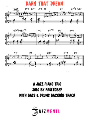 Darn That Dream Jazz Piano Transcription + BONUS Backing Track